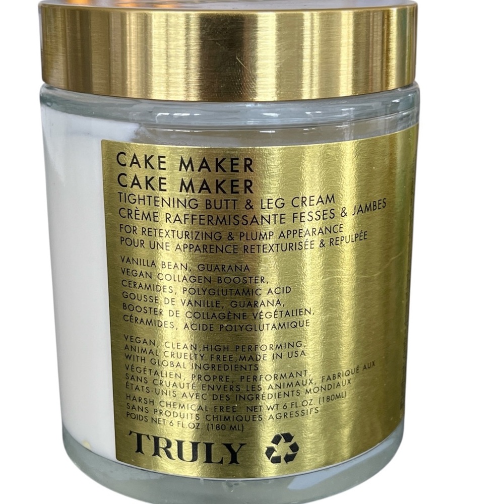 TRULY Cake Maker tightening butt & leg cream 6 fl oz vegan, vanilla firming